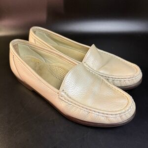 SAS‎ Womens Leather Loafers Comfort Slip On Shoes Size 9M Beige Casual